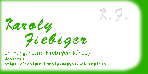 karoly fiebiger business card